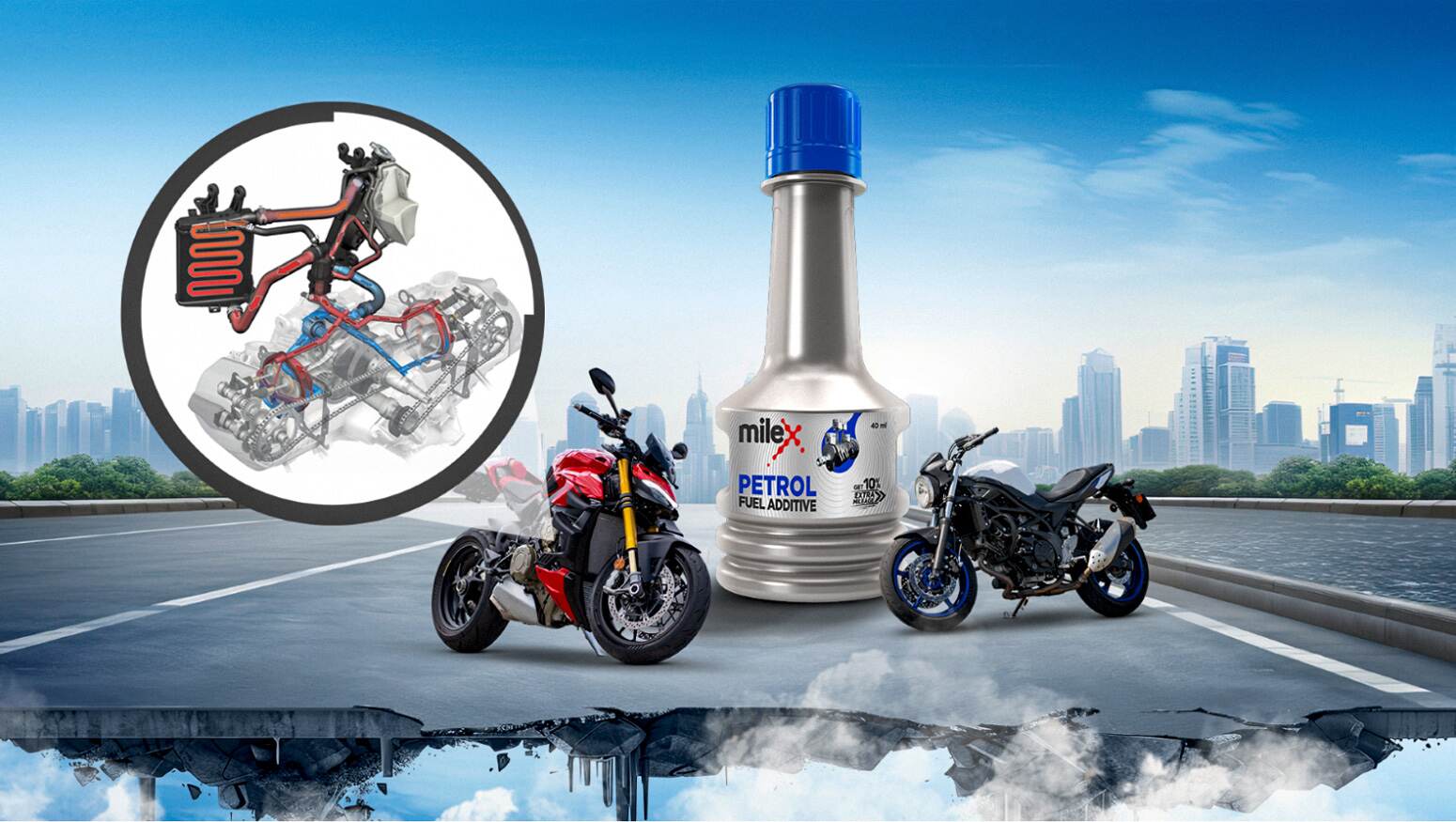 Role of fuel additives in liquid-cooled engine bikes